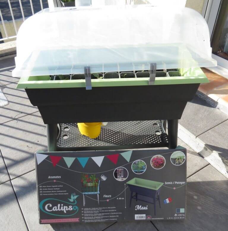 Test de la jardinière mini serre double paroi version Combi de chez Calipso